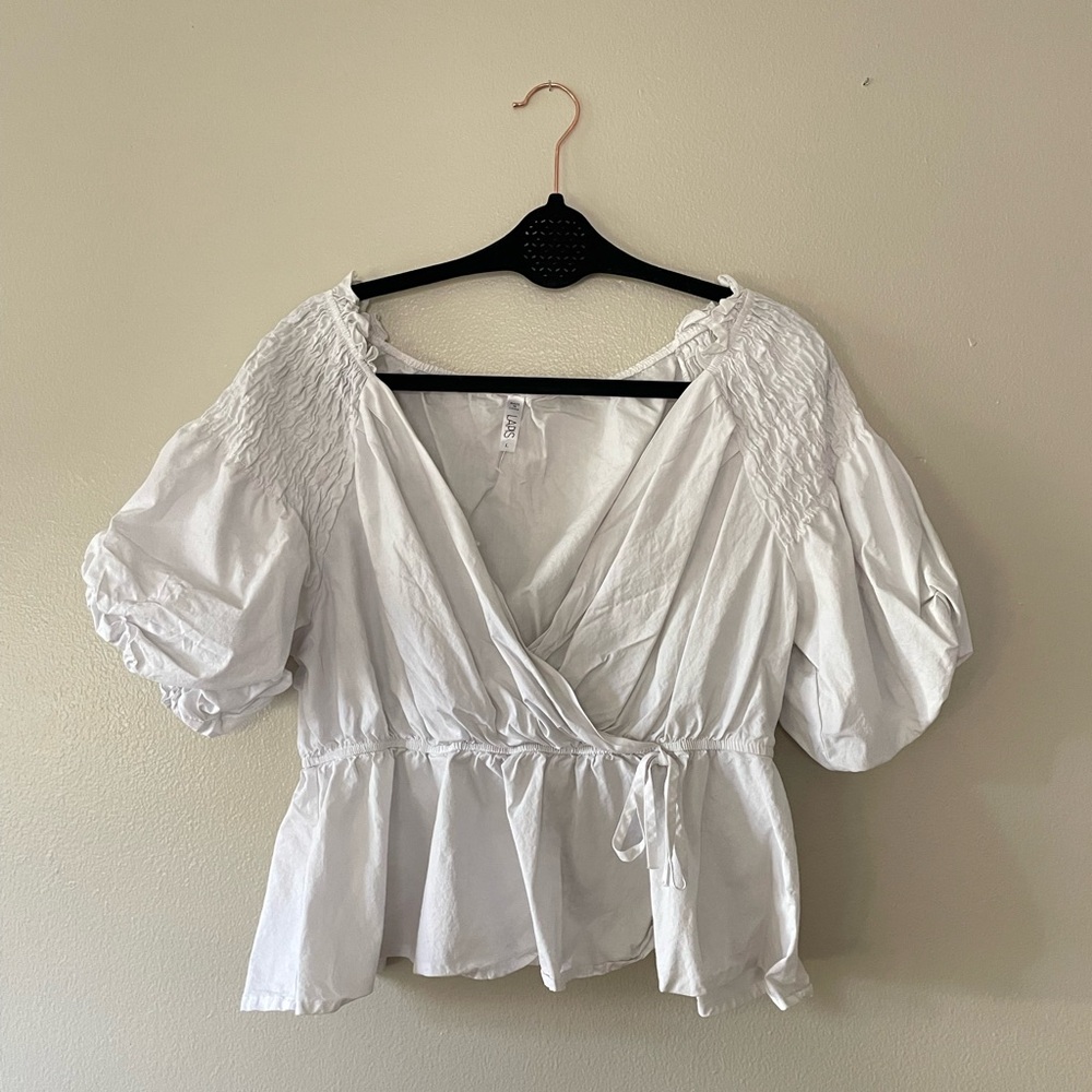 White peplum blouse